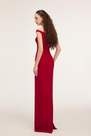 21SIX • Lucia Crepe Off-Shoulder Crystal-Embellished Evening Gown