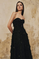 L' SCARLETT • Avelisse Crystal-Embellished Fringe Jacquard A-Line Maxi Dress