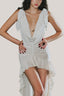 White Bianca Chiffon Draped Midi Dress for women, from La Vierge, The Viet Concept 