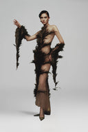 Hera Feather Sheer Gown for women, from LA VIERGE, The Viet Concept 
