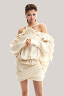 Cream Gathered Skirt for women, from MUST HAVE, The Viet Concept 