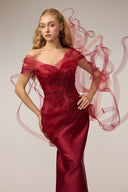 21SIX • Kalina Tulle & Royal Taffeta Crystal-Embellished Gown
