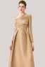 Aarina Fit and Flare Asymmetric Neck Taffeta Midi Dress for women, from Calista, The Viet Cocnept 