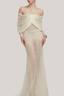 Phoebe Mermaid Off-Shoulder Lace Floor Length Set for women, from POEM, The Viet Concept 