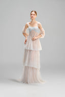 Meredith Hand-Embellished Mesh Cape Evening Gown for women, from LINH PHUNG, The Viet Concept