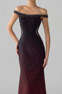 Elite Ombre Leopard Crystal-Embellished Maxi Dress for women, from DANG PHONG DESIGNER, The Viet Concept
