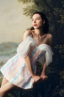 LINH PHUNG • Iridelle Pastel Taffeta & Organza Off-Shoulder Mini Corset Dress
