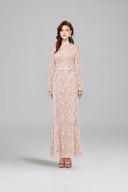 LUCILLA • Viana Corded Lace Belted Maxi Evening Gown