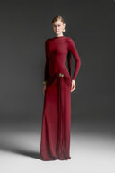 Corvina Rouge Draped Floor-Length Gown for women, from MAISON DES COPAINS, The Viet Concept 