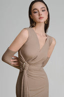 Goldsand Sheath Gathering Maxi Dress for woman, from ARTI, The Viet Concept