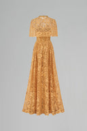 Guipure Lace Bustier A-Line Mini Cape Crystal Gown for women, from IHF ATELIER, The Viet Concept 