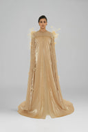 HAYTAN • Nude Crystal-Embellished Abaya