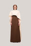Brown Giai A-line Sleeveless Twist Cotton Maxi Dress for women, from TINH, The Viet Concept 