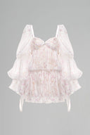 LUCILLA • Marta Floral Chiffon Balloon Mini Dress