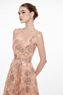 Elodie Lilac Embroidered Sequin  Gown for women, from JOSEPHINE, The Viet Concept 