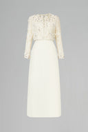 CALISTA • Eveline Embellished Tweed Floral Lace Blazer