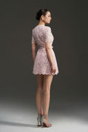 Sequin Floral Lace Crystal Bow Couture Mini Dress for women, from IHF ATUDIO, The Viet Concept 