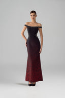 Elite Ombre Leopard Crystal-Embellished Maxi Dress for women, from DANG PHONG DESIGNER, The Viet Concept