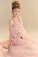 LINH PHUNG • Lys Beaded Lily Shimmer Silk A-Line Gown