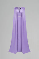 Light Purple V-Neck Column Gown With Crystal Cape Sleeves for women, from IHF ATELIER, The Viet Concept 