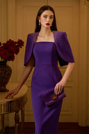 Celestia Crystal-Embellished Crepe Column Cape Gown for women, from IHF ATELIER, The Viet Concept 