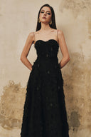 L' SCARLETT • Avelisse Crystal-Embellished Fringe Jacquard A-Line Maxi Dress