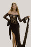 Black Melantha Off-Shoulder Maxi Dress for women, from La Vierge, The Viet Concept 