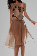 Brown Lou Strap Corset for women, from Huelley Rose, The Viet Concept 