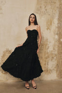 L' SCARLETT • Avelisse Crystal-Embellished Fringe Jacquard A-Line Maxi Dress