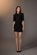 Asymmetric Flap Collar Viscose Top for women, from KEIRA TONG, The Viet Concept 