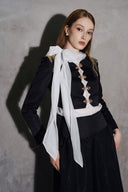 Alva Crystal-Shoulder Satin Three-Piece Gown Set for women, from DANG PHONG DESIGNER, The Viet Concept
