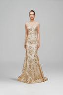 MARGÉE ATELIER • Avenor Couture Sheer Organza Sleeve Silk Taffeta Evening Gown