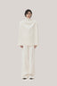  White Minh Nga Trapezoid High Neck Satin Cape for women, from TINH, The Viet Concept