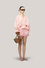 Pink Latisha Peplum Johnny Collar Organza Voile Mini Set for women, from Das La Vie, The Viet Concept 