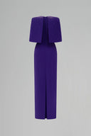 Celestia Crystal-Embellished Crepe Column Cape Gown for women, from IHF ATELIER, The Viet Concept 