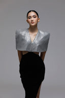 Morrow Glen Plaid Sequin Velvet Cape Gown for women, from SORAMAME, The Viet Concept