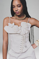 White Petal Bustier Top for women, from Keira Tong, The Viet Concept