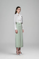 Maia Straight Bow Tie Cotton Silk Shirt for women, from White Plan, the Viet Concept 