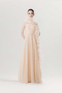 Regal Chevron Beaded Ruffle Gown for women, from MR CRAZY & LADY SEXY, The Viet Concept 