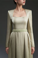 Crystal Waist Silk Taffeta Square Neck A-Line Evening Gown for women, from IHF STUDIO, The Viet Concept 