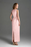 IHF STUDIO • Vine Guipure Lace & Silk Taffeta Bustier Midi Dress with Mini Cape
