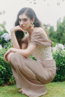 LINH PHUNG • Gladys Metallic Floral Off-Shoulder Corset Maxi Dress