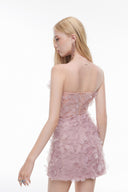 JOSÉPHINE • Lila Chiffon Draped Mini Dress