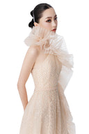 Regal Chevron Beaded Ruffle Gown for women, from MR CRAZY & LADY SEXY, The Viet Concept 