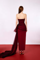 Insecta Silk Velvet & Tulle Column Gown for women, from DO LONG, The Viet Concept 