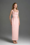 IHF STUDIO • Vine Guipure Lace & Silk Taffeta Bustier Midi Dress with Mini Cape