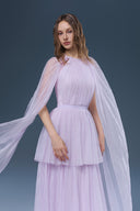 Dreamy Purple Chiffon Draped Evening Gown for women, from JOSEPHINE, The Viet Concept
