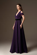 IHF ATELIER • Dark Purple Vine Guipure Lace & Lyon Velvet A-Line Gown
