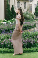 LINH PHUNG • Gladys Metallic Floral Off-Shoulder Corset Maxi Dress
