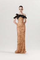 Midnight Lace Embroidered Off-Shoulder Couture Gown for women, from MR CRAZY & LADY SEXY, The Viet Concept 